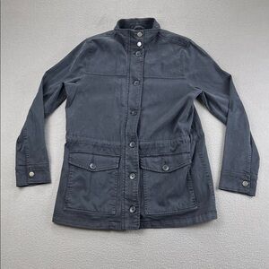 Lucky Brand Faded Black Utility Jacket Women’s M Button Front Military Style